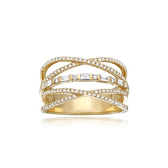 Double Twist Baguette Ring
