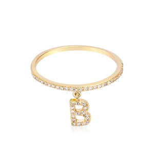 Drop Initial Pave Ring