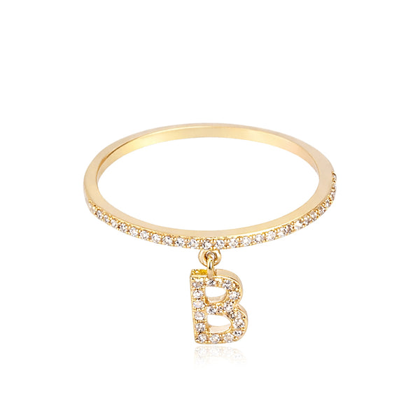 Drop Initial Pave Ring