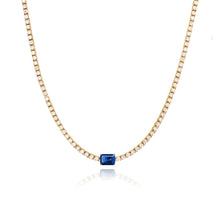 Load image into Gallery viewer, Emerald Cut Gemstone Tennis Necklace
