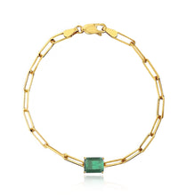 Load image into Gallery viewer, Emerald Cut Paperclip Bracelet
