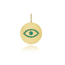 Load image into Gallery viewer, Gemstones Evil Eye Disc Charm
