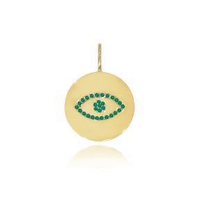 Gemstones Evil Eye Disc Charm