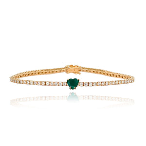 Gemstone Heart Tennis Bracelet
