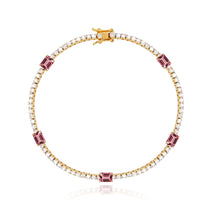Load image into Gallery viewer, Multi Shape Gemstone Tennis Bracelet
