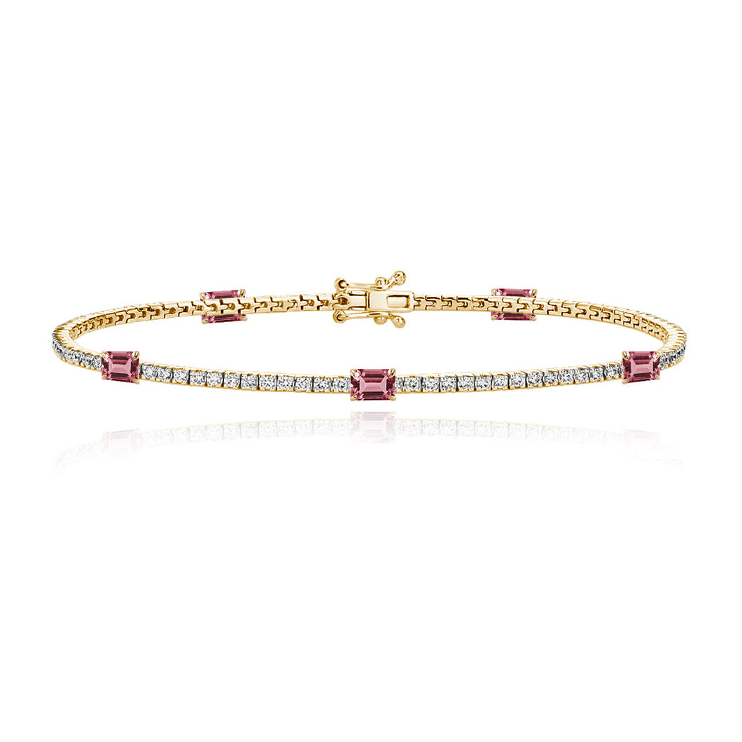 Multi Shape Gemstone Tennis Bracelet