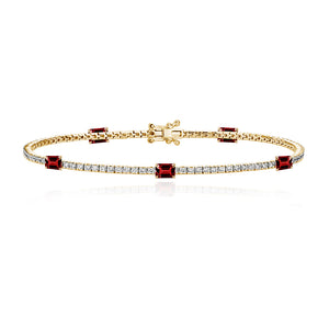 Multi Shape Gemstone Tennis Bracelet