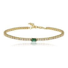 Load image into Gallery viewer, Emerald Gemstone Tennis Bracelet

