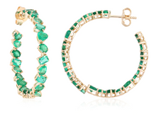 Load image into Gallery viewer, Multi Shape Gemstones Hoops
