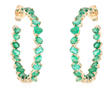 Load image into Gallery viewer, Multi Shape Gemstones Hoops

