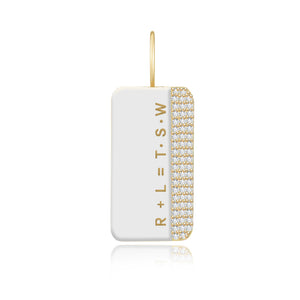 Enamel Side Pave Plate Charm