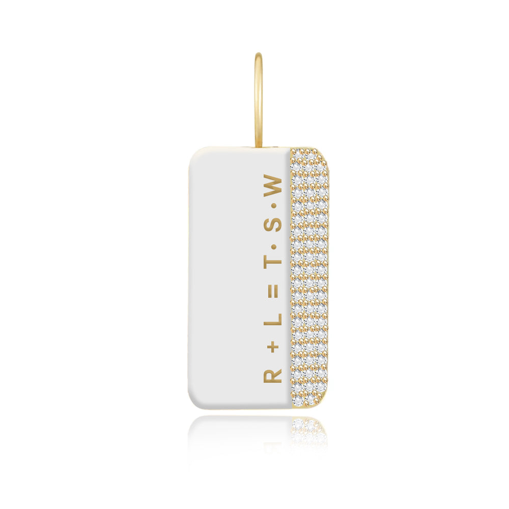 Enamel Side Pave Plate Charm