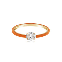 Load image into Gallery viewer, Enamel Solitaire Diamond Ring
