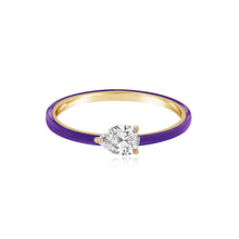Load image into Gallery viewer, Enamel Solitaire Diamond Ring
