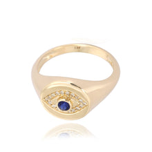 Load image into Gallery viewer, Evil Eye Signet Ring
