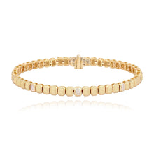 Load image into Gallery viewer, Five Emerald Cut Diamond Golden Bracelet
