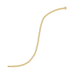 Five Heart Diamond Golden Bracelet