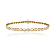 Load image into Gallery viewer, Five Oval Diamond Golden Bracelet
