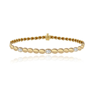 Five Oval Diamond Golden Bracelet