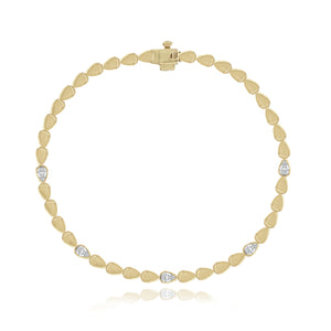 Five Oval Diamond Golden Bracelet