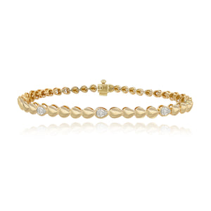 Five Pear Diamond Golden Bracelet