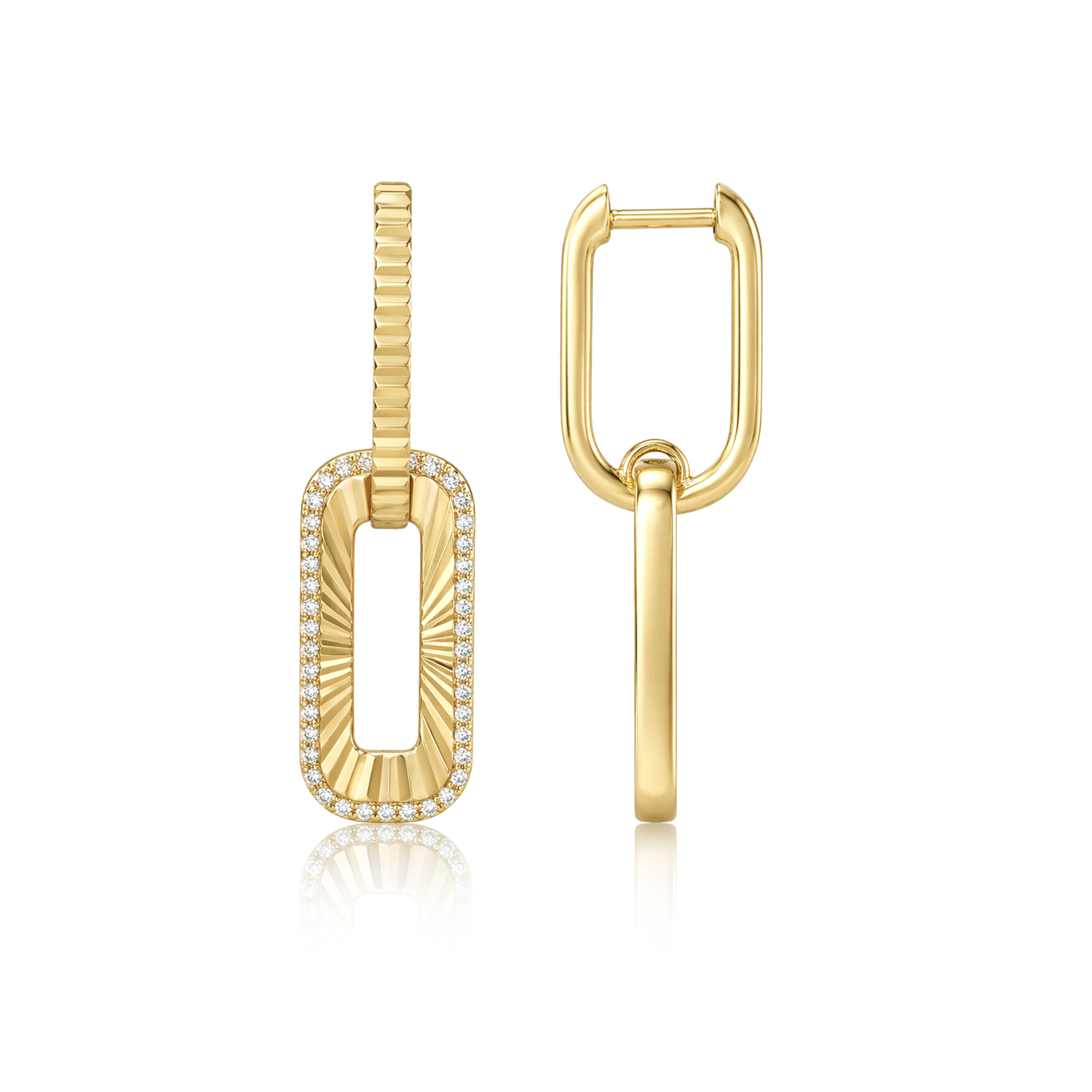 Fluted Drop Double Earrings