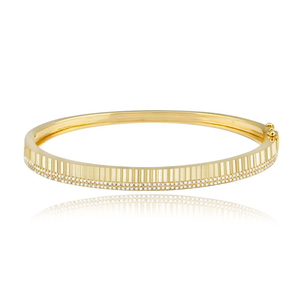 Fluted Side Pave Bangle