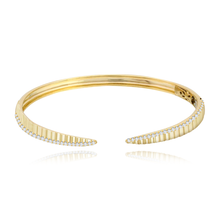 Load image into Gallery viewer, Fluted Side Pave Claw Bangle

