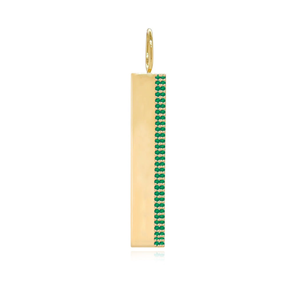 Side Gemstone Pave Charm