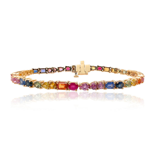 Rainbow Multi Shape Tennis Bracelet
