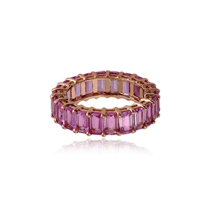 Gemstone Eternity Ring Emerald Cut