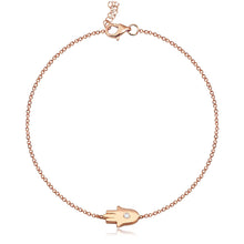 Load image into Gallery viewer, Gold Hamsa with center diamond
