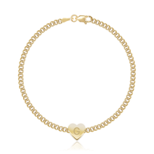 Load image into Gallery viewer, Gold Heart Cuban Chain Bracelet

