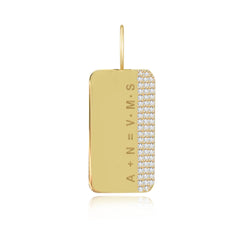 Side Pave Rectangular Charm
