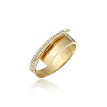 Load image into Gallery viewer, Gold Band and Pave Wrap Ring
