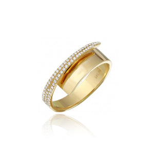 Gold Band and Pave Wrap Ring