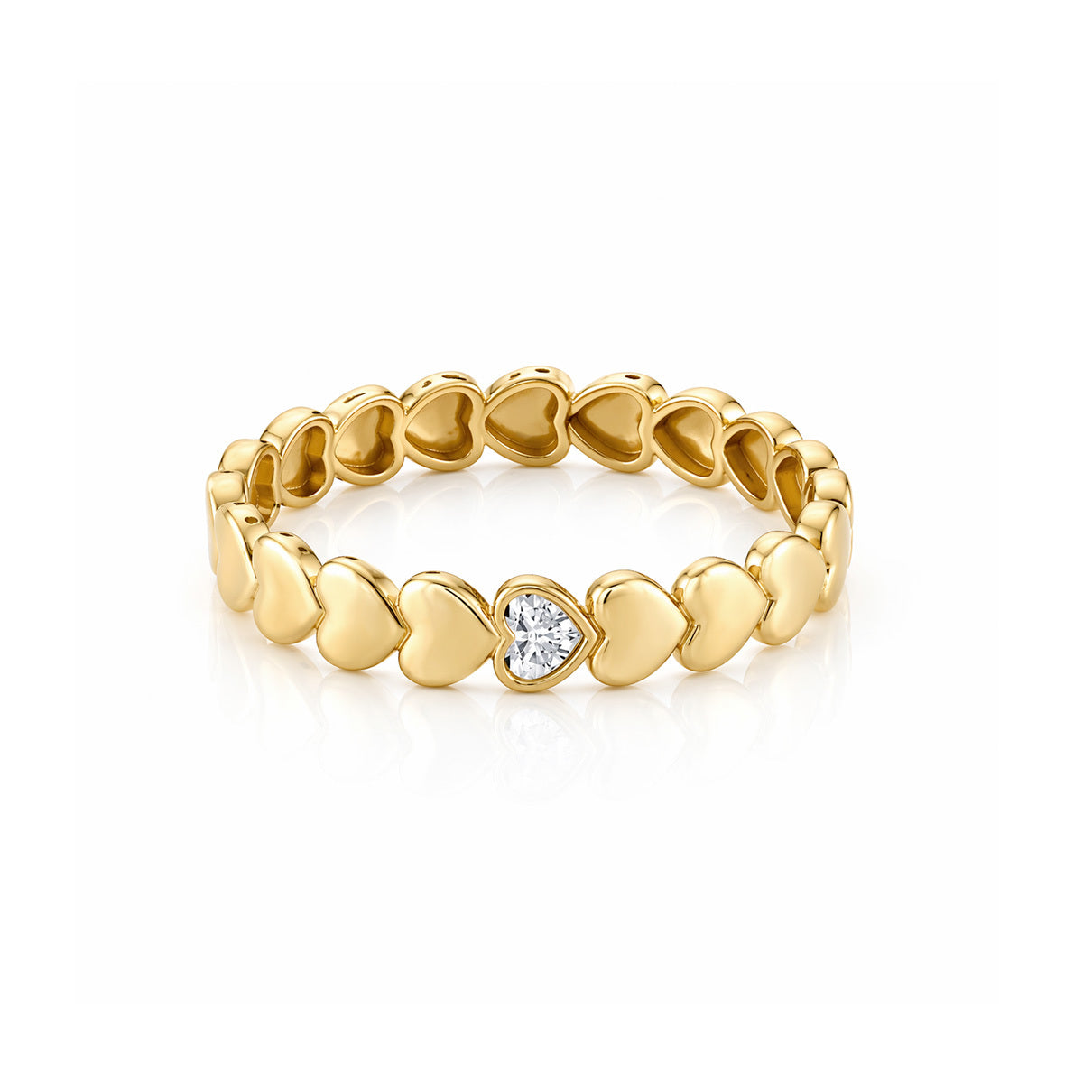 Golden Solitaire Diamond Ring