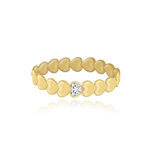Golden Solitaire Diamond Ring