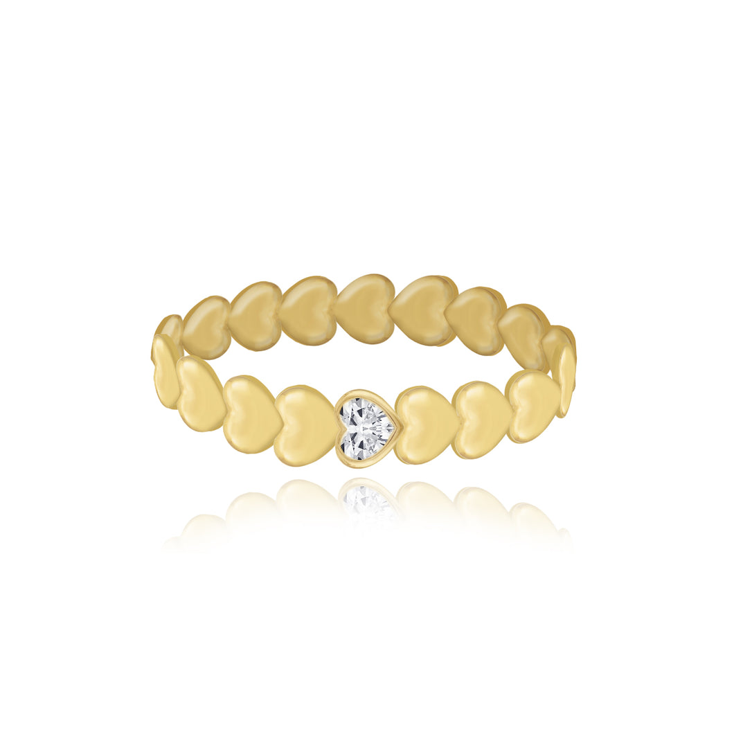 Golden Solitaire Diamond Ring