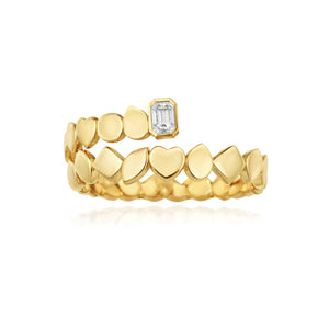 Golden Swirl Half Multi Shape Ring