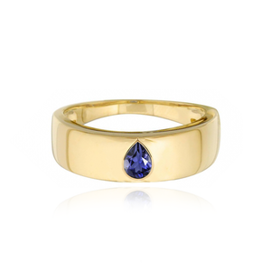 Golden Thick Gemstone Ring