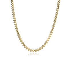 Golden Pear Tennis Necklace in 14k gold with pear-shaped stones for luxury fine jewelry lovers