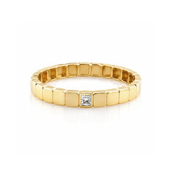 Golden Solitaire Diamond Ring