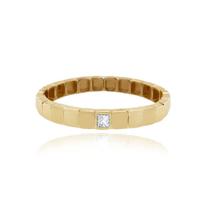 Golden Solitaire Diamond Ring