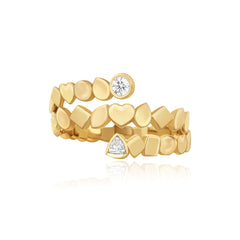 Golden Swirl Multi Shape Ring