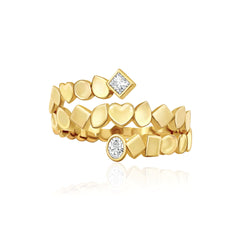 Golden Swirl Multi Shape Ring