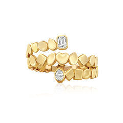 Golden Swirl Multi Shape Ring