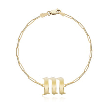 Load image into Gallery viewer, Gothic Initial Paperclip Bracelet
