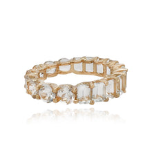Load image into Gallery viewer, Small White Topaz Half &amp; Half Eternity Ring
