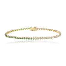 Load image into Gallery viewer, Half &amp; Half Gemstone and Diamond Tennis  Bracelet
